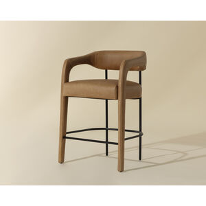 Mavia 35.5 inch Ludlow Sesame Leather Counter Stool
